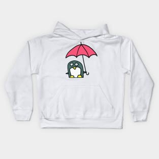 Penguin with an umbrella Kids Hoodie